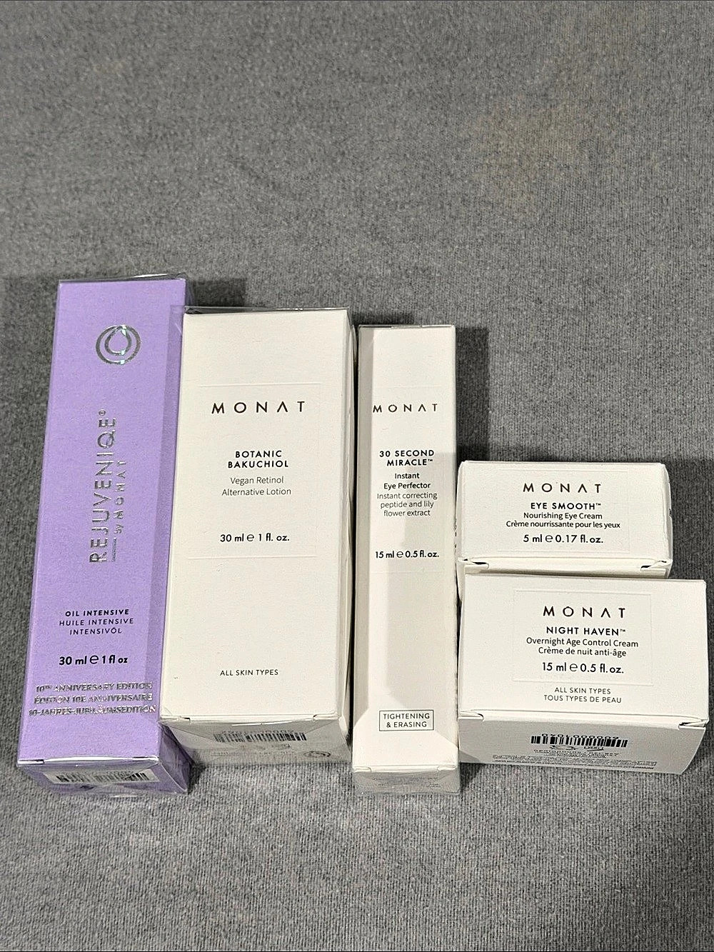 MONAT Premium Skincare Bundle - Rejuveniqe Oil, Bakuchiol Retinol, Eye Cream Set